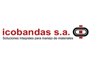 Logo de Icobandas, soluciones integrales para manejo de materiales y bandas industriales.
